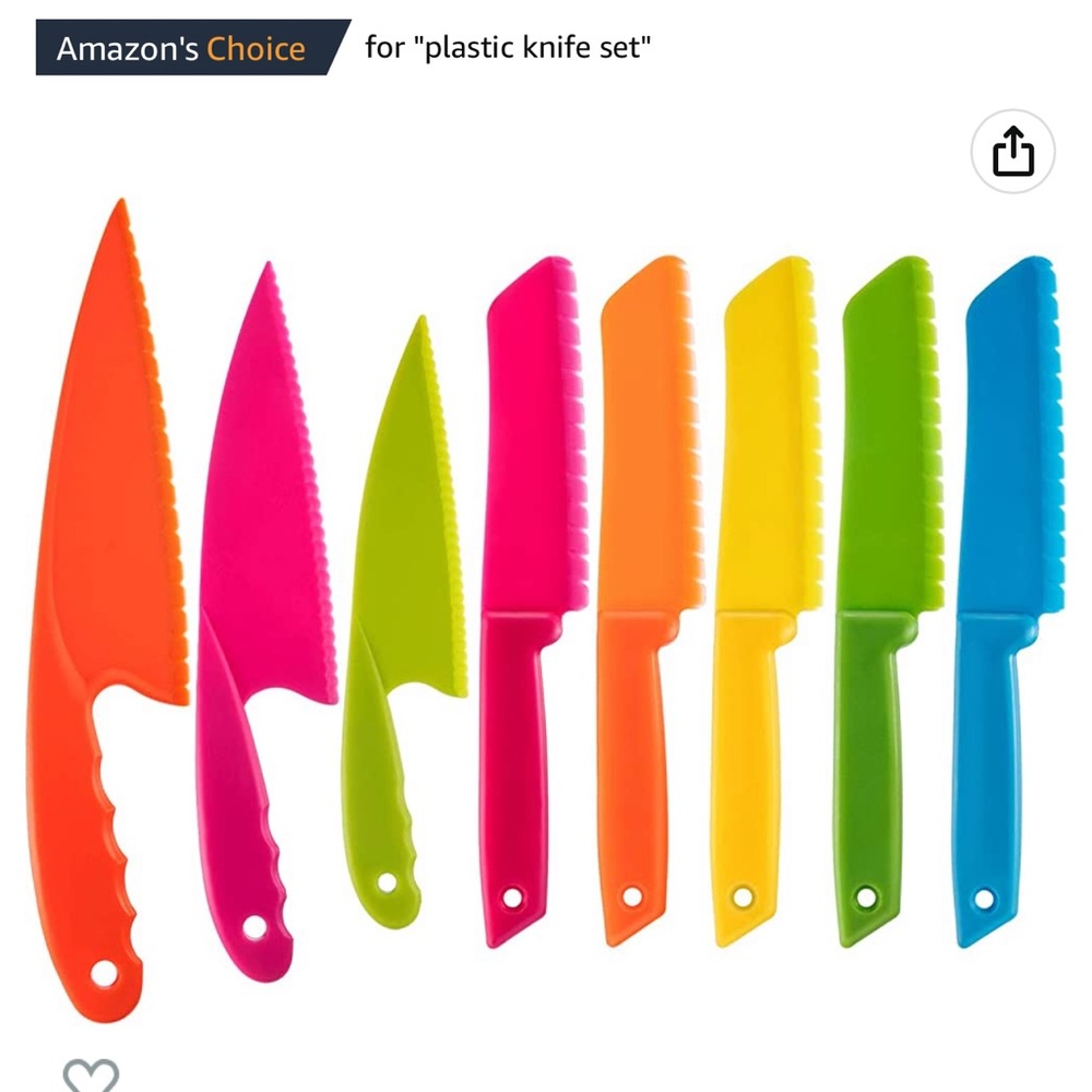JOVITEC Kid Plastic Kitchen Knife Set, Children's Safe Cooking Chef Nylon Knives